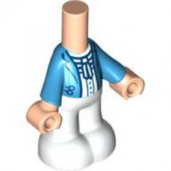 Micro Doll, Body with Dark Azure Jacket and White Shirt and Pants Pattern (Wendy): {светло нуга}