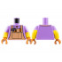 Torso Nougat Overalls, Dark Orange Pendant Necklace and Tools Pattern / Yellow Arms with Molded Medium Lavender Short Sleeves Pattern / Dark Orange Hands: {умерено лавандулов}