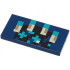 Tile 2 x 4 with Pixelated Black, Dark Turquoise, Tan and Dark Tan Lines and Shapes Pattern (Minecraft Warden Chest): {земно син}