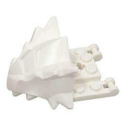 Dragon Head (Ninjago) Jaw with Spikes, 8 Studs and 2 Bar Handles on Back: {бял}