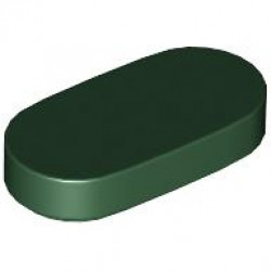 Tile, Round 1 x 2 Oval: {земно зелен}