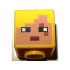 Minifigure, Head, Modified Cube with Pixelated Nougat Face, Black Eyes, Dark Red Mouth, and Medium Nougat Eye Scar Pattern (Minecraft Dragon Archer) : {ярко жълт}