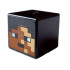 Minifigure, Head, Modified Cube with Pixelated Reddish Brown and Nougat Face, Black Eyes and Mouth Pattern (Minecraft Sentinel Soldier) : {черен}