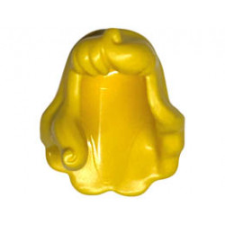 Minifigure, Hair Female Long with Part over Right Shoulder, Curled Ends, Hole on Top: {ярко жълт}