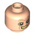 Minifigure, Head Medium Nougat Brow Furrows and Chin Dimple, Dark Tan Eye Shadow, Bright Light Yellow Bared Teeth Pattern - Vented Stud: {светло нуга}