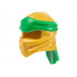 Minifigure, Headgear Ninjago Wrap Type 4 with Molded Green Headband Pattern: {топло златист}