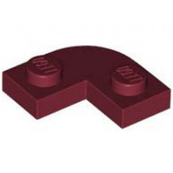 PLATE 2X2, 1/4 CIRCLE, W/ CUT OUT: {нов тъмно червен}