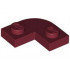 PLATE 2X2, 1/4 CIRCLE, W/ CUT OUT: {нов тъмно червен}