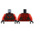 Torso Armor Red Plates, Silver Skull and Chains, Gold Circles Pattern / Red Arms / Black Hands: {черен}