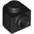 Brick, Round 1 x 1 x 2/3 Half Circle Extended with Side Stud: {черен}