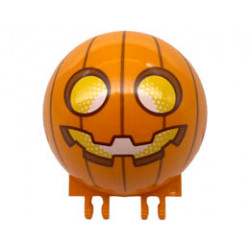 Windscreen 6 x 6 x 3 Canopy Half Sphere with Dual 2 Fingers with Pumpkin Jack O Lantern with Yellow Eyes and Mouth and Dark Orange Lines Pattern : {ярко оранжев}