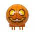 Windscreen 6 x 6 x 3 Canopy Half Sphere with Dual 2 Fingers with Pumpkin Jack O Lantern with Yellow Eyes and Mouth and Dark Orange Lines Pattern : {ярко оранжев}