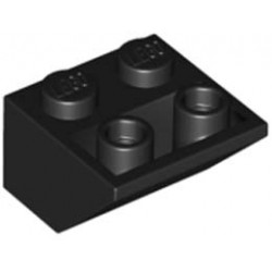 Покривна плочка 2X2/45° инверсна (*) с кух кръгъл долен пин: {черен}