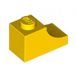 BRICK 1X2, OUTSIDE HALF ARCH, NO. 1: {ярко жълт}