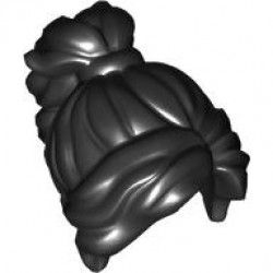 Minifigure, Hair Female Long Wavy with Ponytail: {черен}