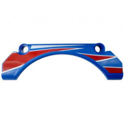 Technic, Panel Car Mudguard Arched 9 x 2 x 3 Straight Top with Red and White Racing Stripes and Triangles Pattern: {ярко син}