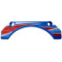 Technic, Panel Car Mudguard Arched 9 x 2 x 3 Straight Top with Red and White Racing Stripes and Triangles Pattern: {ярко син}