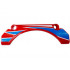 Technic, Panel Car Mudguard Arched 9 x 2 x 3 Straight Top with Blue and White Racing Stripes and Triangles Pattern: {ярко червен}