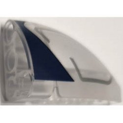 Technic, Panel Curved 5 x 3 x 2 Corner Quarter Ellipse, Left with Dark Blue Edge and Silver Lines Pattern: {прозрачен}