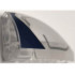 Technic, Panel Curved 5 x 3 x 2 Corner Quarter Ellipse, Left with Dark Blue Edge and Silver Lines Pattern: {прозрачен}