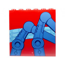 Panel 1 x 6 x 5 with Blue Mechanical Spider Legs and Medium Azure Web Pattern Side A: {ярко червен}