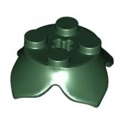 Плочка 2X2,2/3 с кръстат отвор и коронообразно листо: {земно зелен}