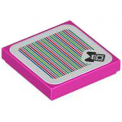 Tile 2 x 2 with Groove with Super Mario Scanner Code Birdo Pattern (Sticker) - Set 71413: {ярко пурпурен}
