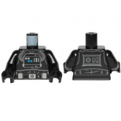 Torso SW TIE Bomber Pilot, Detailed with Back Printing Pattern / Black Arms / Black Hands: {черен}