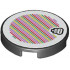 Tile, Round 2 x 2 with Bottom Stud Holder with Super Mario Scanner Code Spike Pattern (Sticker) - Set 71413: {черен}