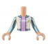 Torso Mini Doll Boy White Jacket over Bright Pink Shirt, Metallic Light Blue and Gold O Pattern, Medium Tan Arms with Hands with Metallic Light Blue Long Sleeves : {умерен тан}
