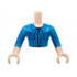 Torso Mini Doll Man Dark Azure Button Up Shirt with Pockets over Dark Blue T-Shirt Pattern, Light Nougat Arms with Hands with Dark Azure Sleeves : {светло нуга}