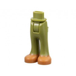 Mini Doll Hips and Trousers with Back Pockets with Molded Medium Nougat Shoes Pattern - Thick Hinge: {маслинено зелен}