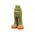 Mini Doll Hips and Trousers with Back Pockets with Molded Medium Nougat Shoes Pattern - Thick Hinge: {маслинено зелен}