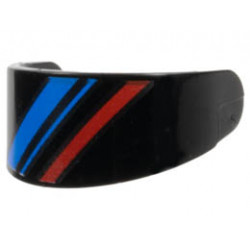Minifigure, Visor Standard with Blue and Red Diagonal Stripes Pattern: {черен}