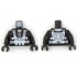 Torso Space White Harness and Chest Panel with Rivets and Back Print Pattern (Blacktron I) / Black Arms / Black Hands: {черен}