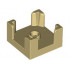 Container, Box 2 x 2 x 1 Half with Stud and 4 Corner Supports: {тухлено жълт}