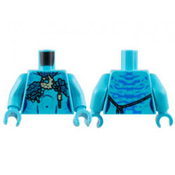 Torso Navi with Blue Markings, Metallic Light Blue and Tan Mantle, and Silver Spots Pattern / Medium Azure Arms / Medium Azure Hands : {умерено небесносин}