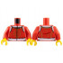 Torso Coat, White Fur Lining, Gold Lacing, Circle Design, Snowflakes and Dots Pattern / Red Arms / Yellow Hands: {ярко червен}