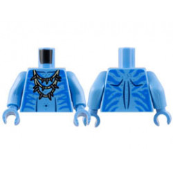 Torso Navi with Blue Markings, Tan Necklace with Claws, and Silver Spots Pattern / Medium Blue Arms / Medium Blue Hands: {умерено син}