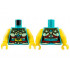 Torso Female Top, Yellowish Green Ornate Costume, Red Ribbons, Gold Trim, Yellow Midriff Pattern / Yellow Arms / Yellow Hands: {ярко синьо-зелен}