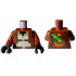 Torso Pixelated Black, Dark Tan, Tan and Dark Brown Vest over Shirt with Silver Zipper, Bamboo on Back Pattern / Reddish Brown Arms / Black Hands : {червеникаво-кафяв}