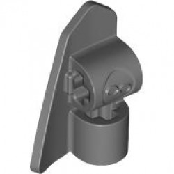 RIGHT BASE PLATE 2X3, W/ CROSS HOLE: {тъмно каменно сив}
