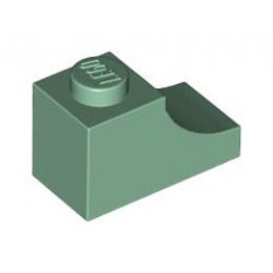 BRICK 1X2, OUTSIDE HALF ARCH, NO. 1: {пясъчно зелен}