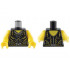 Torso Female Dress with Gold Lines and Vines, Silver Lines, Dots, Bow and Necklace Pattern / Yellow Arms / Yellow Hands: {черен}