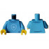 Torso Police Shirt with Bright Light Blue Star Badge Logo, Dark Blue Collar and Wrinkles Pattern / Medium Blue Arms / Yellow Hands: {умерено син}