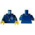 Torso Police Shirt with Bright Light Blue Star Badge Logo, Silver Whistle, Black Collar and Wrinkles Pattern / Dark Blue Arms / Yellow Hands : {земно син}