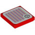 Tile 2 x 2 with Groove with Super Mario Scanner Code Fire Bro Pattern (Sticker) - Set 71416: {ярко червен}