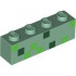 Brick 1 x 4 with Bright Green and Dark Green Squares Pattern (BrickHeadz Alex Abdomen): {пясъчно зелен}