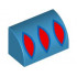 Slope, Curved 1 x 2 x 1 with 3 Red Pointed Ovals with Blue Outline Pattern (BrickHeadz Snow White Sleeve): {тъмно небесносин}