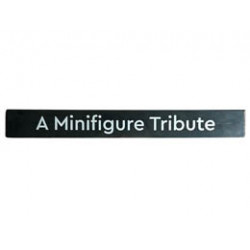 Tile 1 x 8 with White A Minifigure Tribute Pattern: {черен}